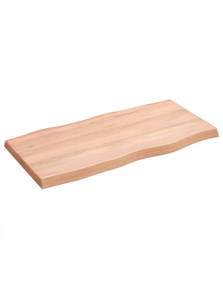 Piano Tavolo Marrone Chiaro 80x40x(2-4) cm Rovere Non Trattato