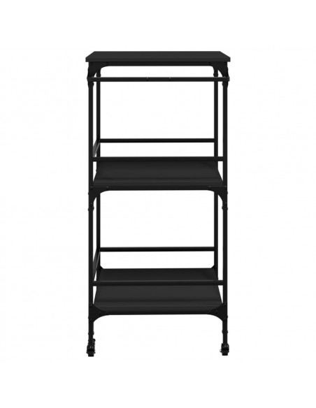 Carrello da Cucina Nero 60,5x50x105 cm in Legno Multistrato