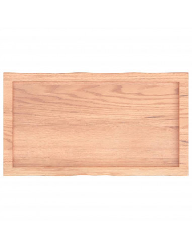 Piano Tavolo Marrone Chiaro 80x40x(2-4) cm Rovere Non Trattato