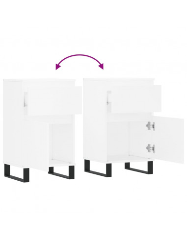 Credenze 2 pz Bianche 40x35x70 cm in Legno Multistrato