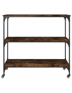 Carrello da Cucina Rovere Fumo 102x50x95 cm Legno Multistrato 2