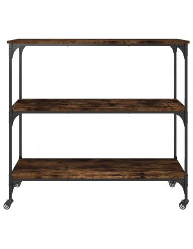 Carrello da Cucina Rovere Fumo 102x50x95 cm Legno Multistrato