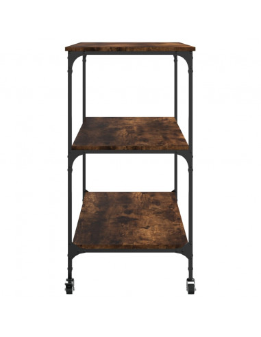 Carrello da Cucina Rovere Fumo 102x50x95 cm Legno Multistrato