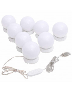 Specchio da Parete Rotondo Senza Cornice con Luci LED in Vetro 2