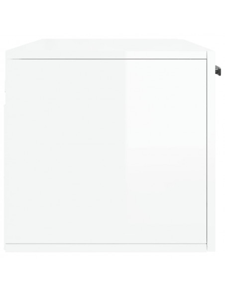 Mobile a Parete Bianco Lucido 100x36,5x35 cm Legno Multistrato