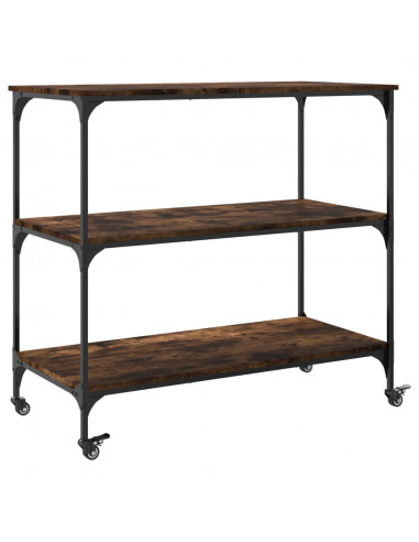Carrello da Cucina Rovere Fumo 102x50x95 cm Legno Multistrato
