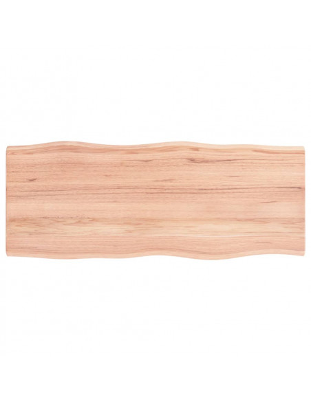 Piano Tavolo Marrone Chiaro 100x40x2 cm in Rovere Non Trattato