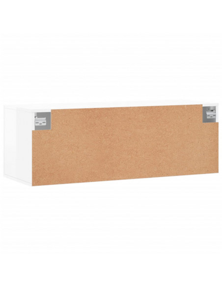 Mobile a Parete Bianco Lucido 100x36,5x35 cm Legno Multistrato