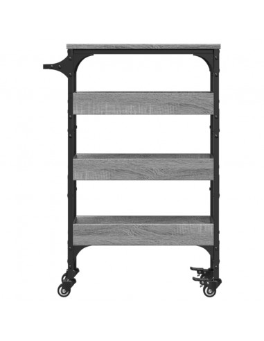 Carrello da Cucina Grigio Sonoma 53x20x76 cm Legno Multistrato