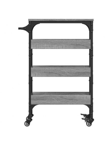 Carrello da Cucina Grigio Sonoma 53x20x76 cm Legno Multistrato