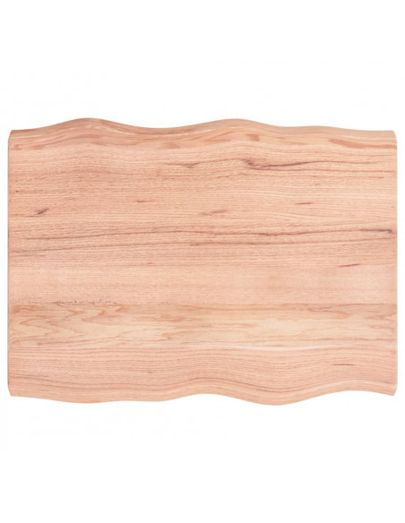 Piano Tavolo Marrone Chiaro 80x60x(2-6) cm Rovere Non Trattato