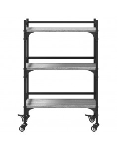 Carrello da Cucina Grigio Sonoma 50x35x75,5cm Legno Multistrato 2