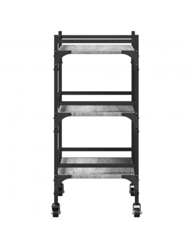 Carrello da Cucina Grigio Sonoma 50x35x75,5cm Legno Multistrato