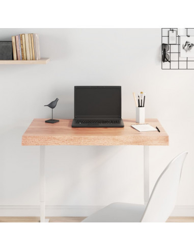 Piano Tavolo Marrone Chiaro 80x60x(2-6) cm Rovere Non Trattato