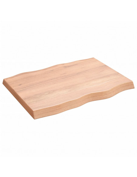 Piano Tavolo Marrone Chiaro 80x60x(2-6) cm Rovere Non Trattato