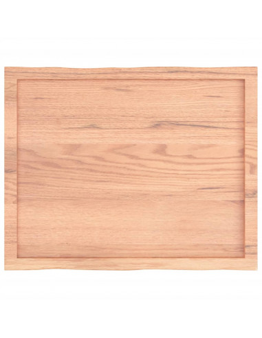 Piano Tavolo Marrone Chiaro 80x60x(2-6) cm Rovere Non Trattato