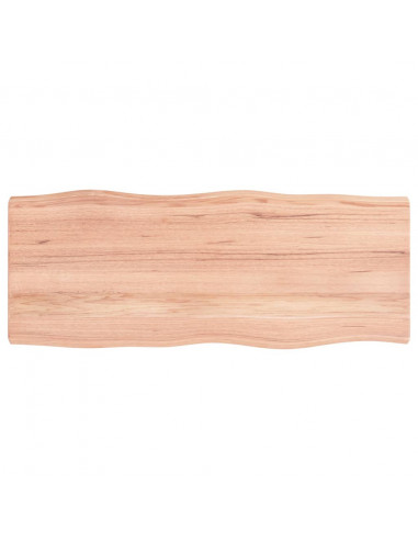 Piano Tavolo Marrone Chiaro 100x40x(2-4) cm Rovere Non Trattato