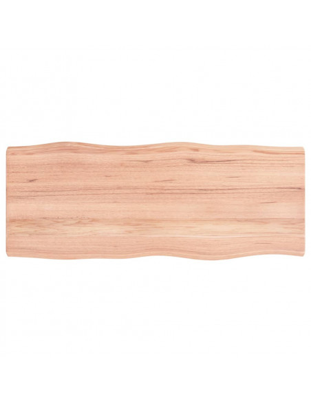 Piano Tavolo Marrone Chiaro 100x40x(2-4) cm Rovere Non Trattato