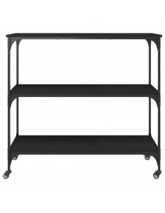 Carrello da Cucina Nero 102x50x95 cm in Legno Multistrato 2