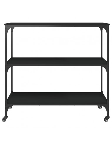 Carrello da Cucina Nero 102x50x95 cm in Legno Multistrato