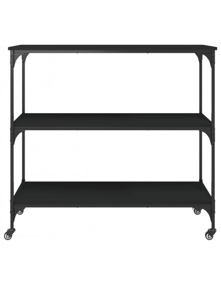 Carrello da Cucina Nero 102x50x95 cm in Legno Multistrato