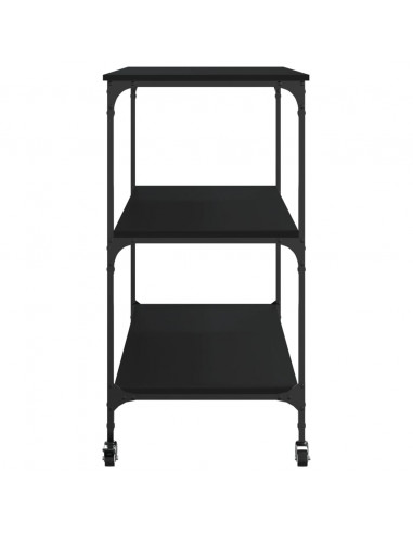Carrello da Cucina Nero 102x50x95 cm in Legno Multistrato