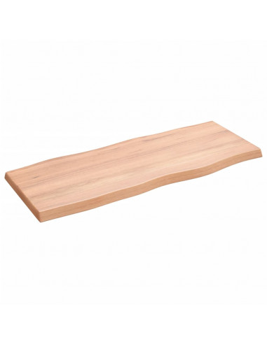 Piano Tavolo Marrone Chiaro 100x40x(2-4) cm Rovere Non Trattato