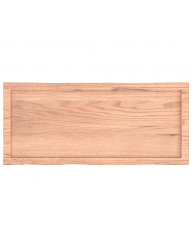 Piano Tavolo Marrone Chiaro 100x40x(2-4) cm Rovere Non Trattato