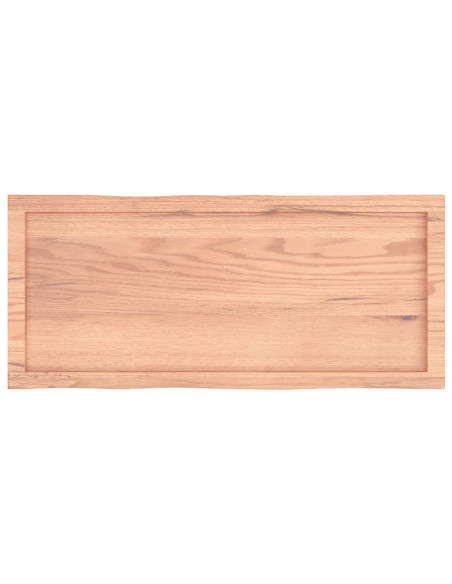 Piano Tavolo Marrone Chiaro 100x40x(2-4) cm Rovere Non Trattato