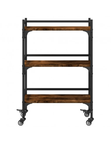Carrello da Cucina Rovere Fumo 50x35x75,5 cm Legno Multistrato