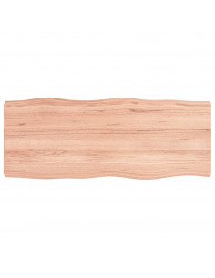 Piano Tavolo Marrone Chiaro 100x40x(2-6) cm Rovere Non Trattato 2