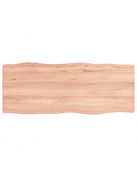 Piano Tavolo Marrone Chiaro 100x40x(2-6) cm Rovere Non Trattato