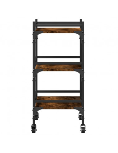 Carrello da Cucina Rovere Fumo 50x35x75,5 cm Legno Multistrato