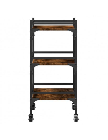 Carrello da Cucina Rovere Fumo 50x35x75,5 cm Legno Multistrato