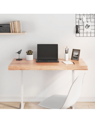 Piano Tavolo Marrone Chiaro 100x40x(2-6) cm Rovere Non Trattato