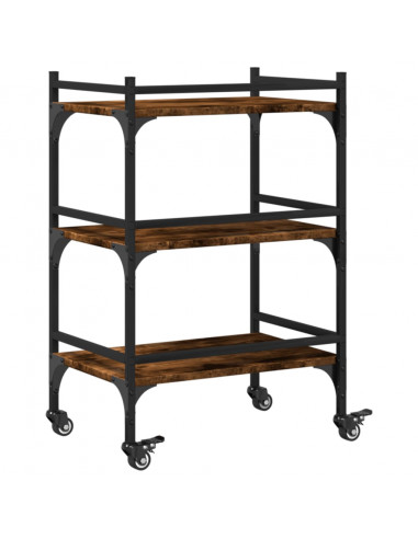 Carrello da Cucina Rovere Fumo 50x35x75,5 cm Legno Multistrato