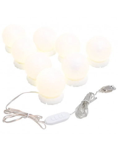 Specchio da Parete Quadrato con Luci LED in Vetro