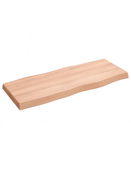 Piano Tavolo Marrone Chiaro 100x40x(2-6) cm Rovere Non Trattato