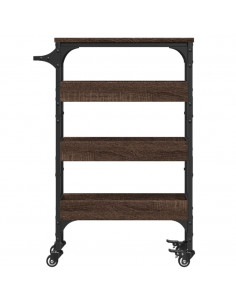 Carrello Cucina Rovere Marrone 53x20x76 cm Legno Multistrato 2