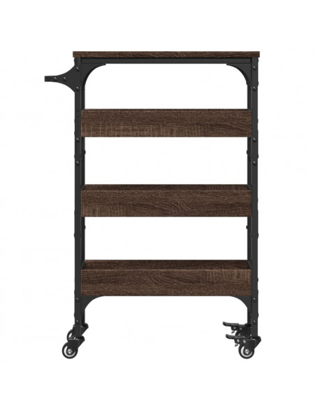 Carrello Cucina Rovere Marrone 53x20x76 cm Legno Multistrato