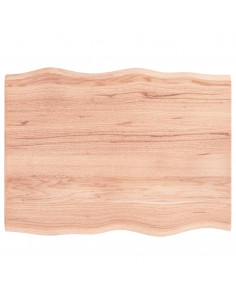 Piano Tavolo Marrone Chiaro 80x60x2 cm in Rovere Non Trattato 2