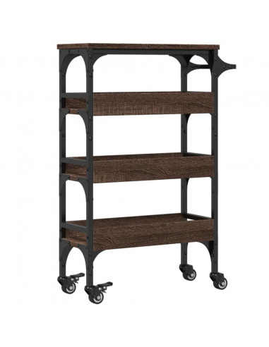 Carrello Cucina Rovere Marrone 53x20x76 cm Legno Multistrato