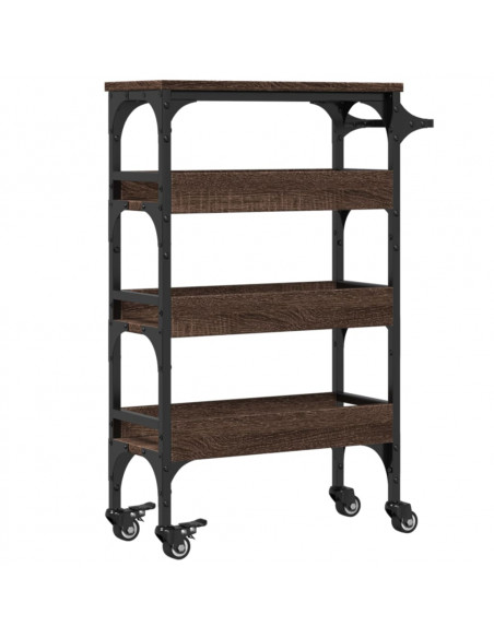 Carrello Cucina Rovere Marrone 53x20x76 cm Legno Multistrato