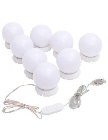 Specchio da Parete Rettangolare con Luci LED in Vetro