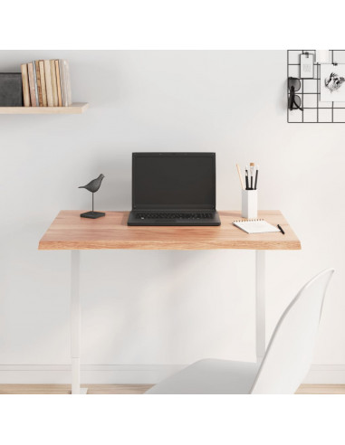 Piano Tavolo Marrone Chiaro 80x50x2 cm in Rovere Non Trattato