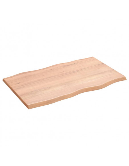 Piano Tavolo Marrone Chiaro 80x50x2 cm in Rovere Non Trattato