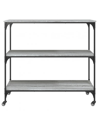 Carrello Cucina Grigio Sonoma 102x50x95 cm in Legno Multistrato