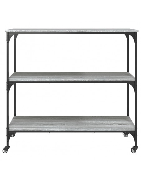 Carrello Cucina Grigio Sonoma 102x50x95 cm in Legno Multistrato