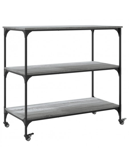 Carrello Cucina Grigio Sonoma 102x50x95 cm in Legno Multistrato