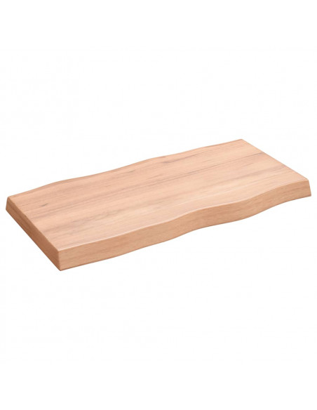 Piano Tavolo Marrone Chiaro 80x40x(2-6) cm Rovere Non Trattato